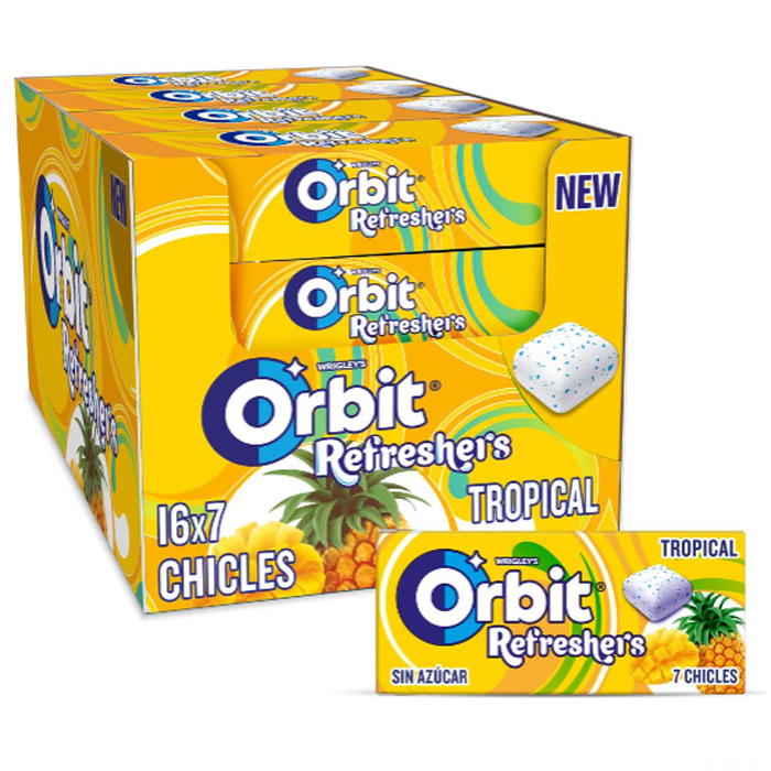 CAJA CHICLE ORBIT REFRESHERS, 16UNDSx7CHICLES